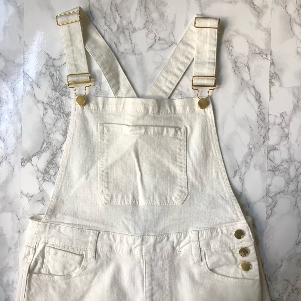 WeWoreWhat high rise skinny overalls
